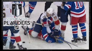 Carter Verhaeghe Causes Scrum After Rangers Goal [upl. by Ingrid]