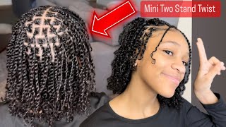 Perfect Twist on NATURAL HAIR  Mini Two Strand Twist STEP BY STEP Tutorial [upl. by Kaile]