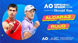 LIVE  Carlos Alcaraz v Casper Ruud  Opening Week  Australian Open 2024 [upl. by Yereffej]