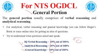 NTS FFC OGDCL SYLLABUS [upl. by Yesac]