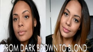 DECOLORER SES CHEVEUX  Passer de Brune à Blonde  From Dark Brown to Blond [upl. by Upshaw184]