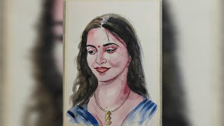 Watercolour portrait drawing on paper rajendraarts [upl. by Violette977]