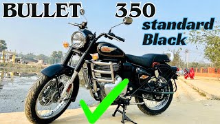 2024 Royal Enfield Bullet 350 Review  standard Black  blackbullet [upl. by Aisaim]