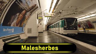 Metro Station Malesherbes  Paris 🇫🇷  Walkthrough 🚶 [upl. by Anirahtak]