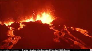 Éruption volcanique piton Fournaise  25 octobre 2019  Réunion [upl. by Eibber]