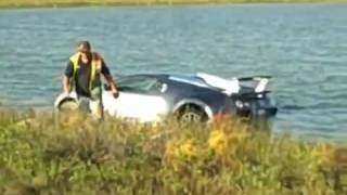 Bugatti Veyron Takes a Bath In A Lake Nice Job [upl. by Moyers]