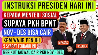 HASIL RAPAT ‼️PRESIDEN amp MENSOS MENETAPKAN 5 SYARAT TERBARU AGAR PKH NOV  DES BISA CAIR CEK 🔻 [upl. by Adiana667]