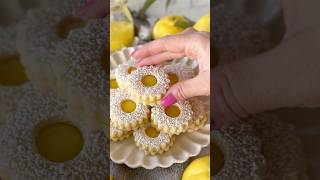 Easy Lemon Curd Linzer Cookies  full recipe on Bakingwithblondiecom [upl. by Dazhahs687]