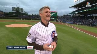 PHICHC Schweinsteiger throws ceremonial first pitch [upl. by Jess480]