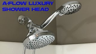 AFlow 5 Function Luxury Dual Shower Head System Review in 4K UltraHD [upl. by Sillig]