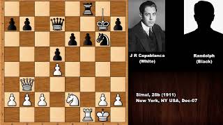 A Piece of Art Jose Raul Capablanca vs Randolph  New York 1911 [upl. by Suoicerpal636]