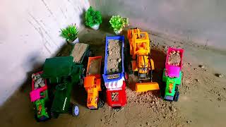 tractor 🚜 truck 🚛 pe mitti loading exavater tractor truck toys tractorjcb excavator [upl. by Nealson]