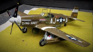 P 51B Mustang WW2 Fighter 132 Trumpeter Scalemodel DING HAO [upl. by Parrnell]