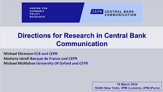 Central Bank Communication RPN Seminar Series [upl. by Teevens430]