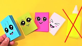 MINI NOTEBOOKS FROM ONEE SHEET OF PAPER  NO GLUE Easy DIY Kawaii Paper Book  BACK TO SCHOOL [upl. by Ativla]