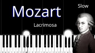 Mozart  Lacrimosa  Easy Piano Tutorial Slow [upl. by Valenta38]