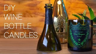 DIY  How to make Champagne Wine amp Beer Bottle Candles [upl. by Lucias]