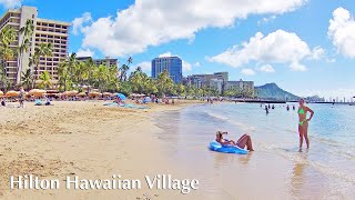 On the Beach  Hilton Hawaiian Village Resort to Halekulani Hotel in Waikiki Beach Hawaii [upl. by Oibesue416]