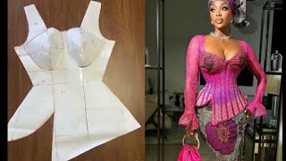 How to Cut a Cupped Corset Blouse With Asymmetric Hem [upl. by Yantruoc645]