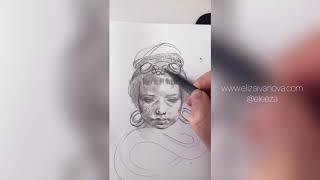 Pencil Sketch Process  Eliza Ivanova [upl. by Ahsan]