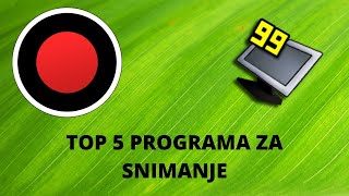 TOP 5 programa za snimanje [upl. by Mckee]