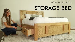 How to Build a Storage Bed with Built In Drawers [upl. by Aztilay]