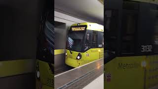 Manchester Metrolink  Tram 3132 terminating Piccadilly tram station [upl. by Cyd]