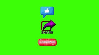 Subscribe amp Share Button Animation Free Green Screen Overlay COPYRIGHT FREE USE [upl. by Akired956]