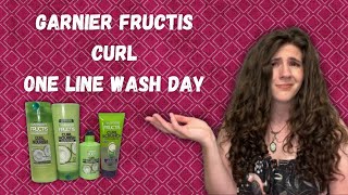 Garnier Fructis Curl Nourish One Line Wash Day WavyCurly Hair Shampoo Conditioner Curl Cream Gel [upl. by Gretel]