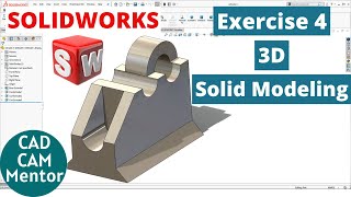 3D solid modeling in solidworks by using extrude boss base amp extrude cut  solidworks tutorial [upl. by Ybhsa921]