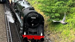 70000 Britannia Steam Train  Locomotive  Steam Dreams Garden of England Lunchtime Tour [upl. by Verdi]