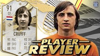 91 MID ICON CRUYFF SBC PLAYER REVIEW META  FIFA 23 ULTIMATE TEAM [upl. by Anaid]