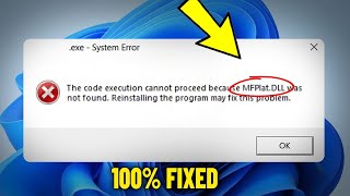 Fix MFPlatDLL not found in Windows 11  10  How To Solve Mfplat dll Missing Error ✅ [upl. by Cookie]