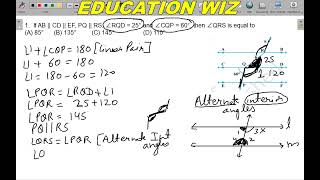 In Fig if AB  CD  EF PQ  RS ∠RQD 25° and ∠CQP  60° then ∠QRS is equal [upl. by Lek]