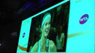 Julia Goerges vs Samantha Stosur winner interview  Porsche Tennis Grand Prix 2011 [upl. by Dunson]