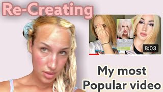 RECREATING MY MOST POPULAR VIDEO GARNIER NUTRISSE PLATINUM BLONDE BOX BLEACH [upl. by Hakan]