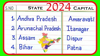 States and Capitals of Indiastate and capitalStates and CapitalsState and Capital in English [upl. by Eilata]