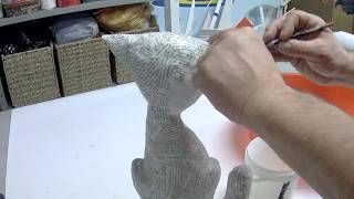 How to make a paper mache cat simple and quick to do [upl. by Leelah]