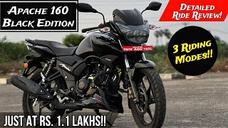 2024 Apache 160 Black Edition Ride Review  Just At 11 Lakhs [upl. by Ready]