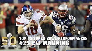 25 Eli Manning Super Bowl XLII Highlights  Top 50 Super Bowl Performances [upl. by Aiekal]