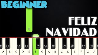 Feliz Navidad  BEGINNER PIANO TUTORIAL  SHEET MUSIC by Betacustic [upl. by Shakti]