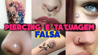 COMO FAZER PIERCING E TATUAGEM FALSA QUE PARECE REAL [upl. by Najram]