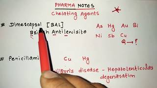 CHELATING AGENTS WITH TRICKS  METAL POISONING REMEDIES  RRB PHARMACIST EXAM  GPAT  ESIC PART62 [upl. by Relyat]