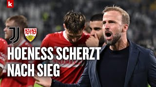 Hoeneß grinst und scherzt quotStimmung in der Kabine ist okayquot  Juventus Turin  VfB Stuttgart 01 [upl. by Welford]