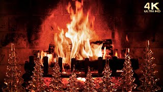 Sparkling Christmas Tree Fireplace  Cozy Crackling Fireplace 4K Christmas Ambience [upl. by Past742]