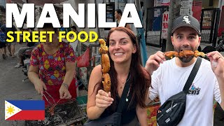 Eating the BEST street food in Manila 🇵🇭 [upl. by Amilah621]