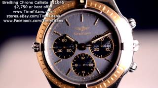 Breitling Chrono Callisto B11045 Solid 18K Bezel B11 Lemania Manual Wind Rare [upl. by Aiceled132]