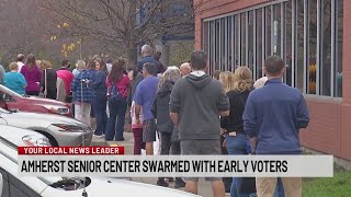 Amherst senior center swarmed with early voters [upl. by Nylirehc]