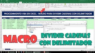 Macro para dividir cadenas con delimitador [upl. by Rheta907]