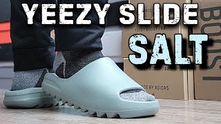 Most Comfortable Slides  Yeezy Slide quotSaltquot Review amp On Feet [upl. by Blight553]